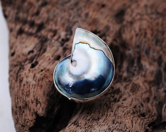 Nautilus Shell Ring made with 925 sterling silver, Handmade Jewelry