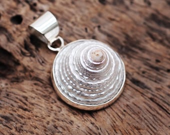 Sterling Silver Sea Shell Pendant: Handmade 925 Jewelry