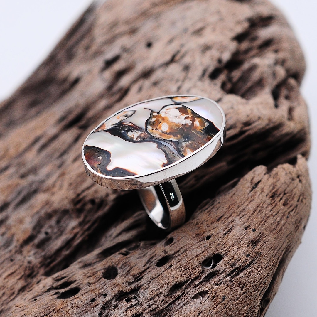African Turbo Shell Ring, Handmade Silver Ring - Etsy