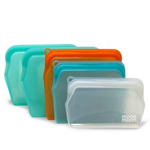 Reusable Silicone Food Bag Starter Kit: Fridge, Freezer & Storage