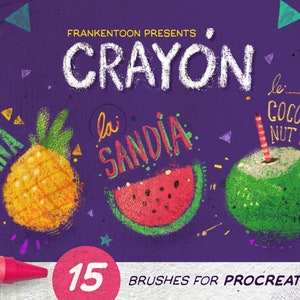 15 Crayon - Procreate Brushes Pack, Instant Digital Download