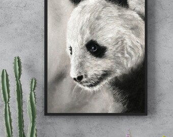 Panda Watercolor Printable, Artwork, Digital Download