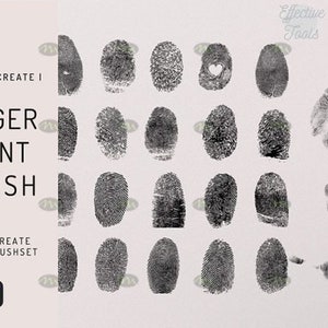 30 Procreate Fingerprint Stamp Brushes, Instant Digital Download