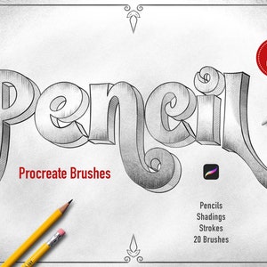 20 Pencils Procreate Brushes, Instant Digital Download
