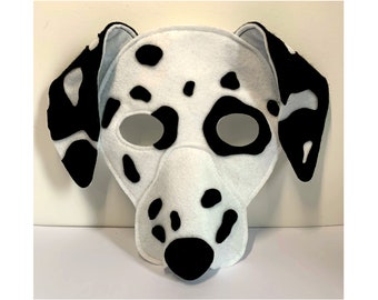 Dalmatian costume mask, world book day, dog adult boys girls, book day, adult and child sizes, costume, theatre, school play