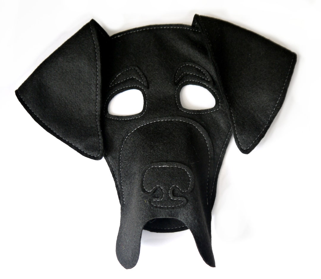 Black Great Dane Dog Costume Mask, World Book Day Costume, Child and