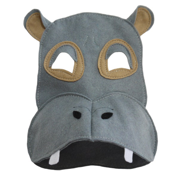 Déguisement du jour du livre, masque d'hippopotame, tissu pour enfants ou adultes, production théâtrale, cadeau de déguisement