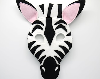 Zebra Costume Mask, Book Day, Child Size, Adult Size, Animal