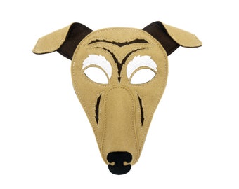 Greyhound costume Mask, Dog, gift, party costume, animal, play production Theatre, Adult and children’s sizes, cosplay, Halloween