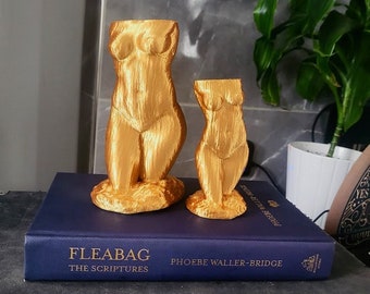 Gold Replica Fleabag &quot;Mother&quot; figurine PLA woman body sculpture in gold, 3D printed bust, Woman&#39;s Statue bust
