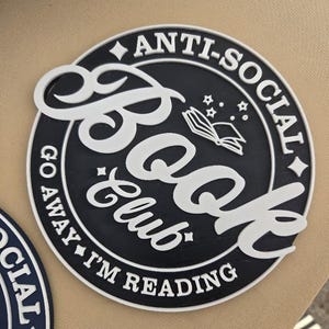 Bord anti-sociaal boekenclub, 3D-geprint boekenplankdecor