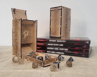 Laser Cut Wooden Dice Tower, TTRPG Gaming Accessory