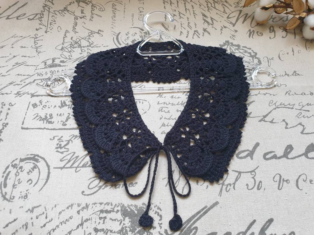 c*o様 UND CROCHET KNIT COLLAR Crocheted Tailored Collar PDF Pattern, Vintage 1940s
