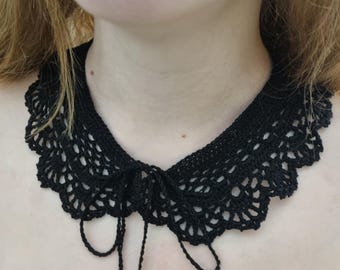 Lace Collar, Crochet Necklace, Lace Neckpiece Removable