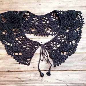 Vintage Stil Kragen/Spitzenkragen/Häkelkette/Häkelkragen schwarz/Retro Kragen/Häkelkragen für Mädchen