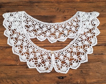 Handmade Crochet Lace Collar: Vintage Style Cotton Neckpiece