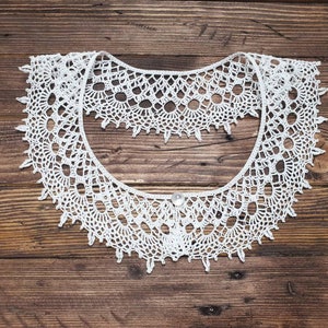 Vintage Spitzenkragen/Spitzenkragen/Häkelkette/Häkelkragen Aivori/ Retro Kragen/Victorian Style Kragen