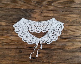 Lace Collar, Crochet Necklace, Lace Neckpiece Removable