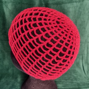 Crochet   Mesh Hat Red, All Color Skull Cap, Netted Mesh Beanie, Handmade hat