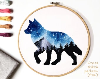 Wolf Cross Stitch Etsy