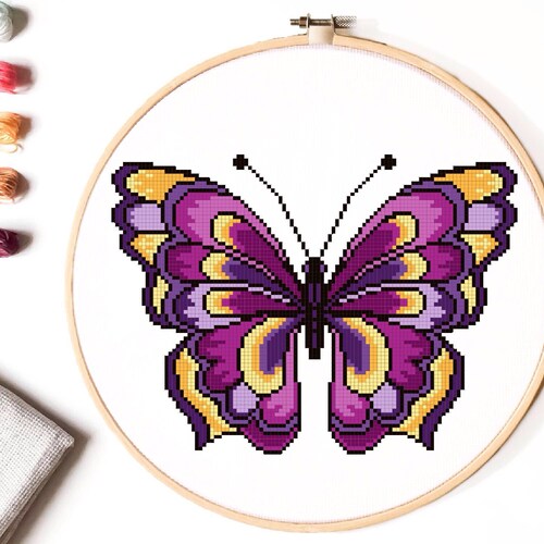 Butterfly Cross Stitch Pattern Easy Counted Cross Stitch Etsy