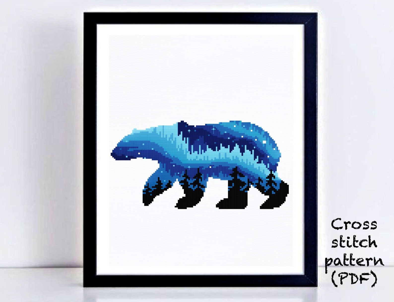 Bear Modern Cross Stitch Pattern Nature Counted Cross Stitch - Etsy