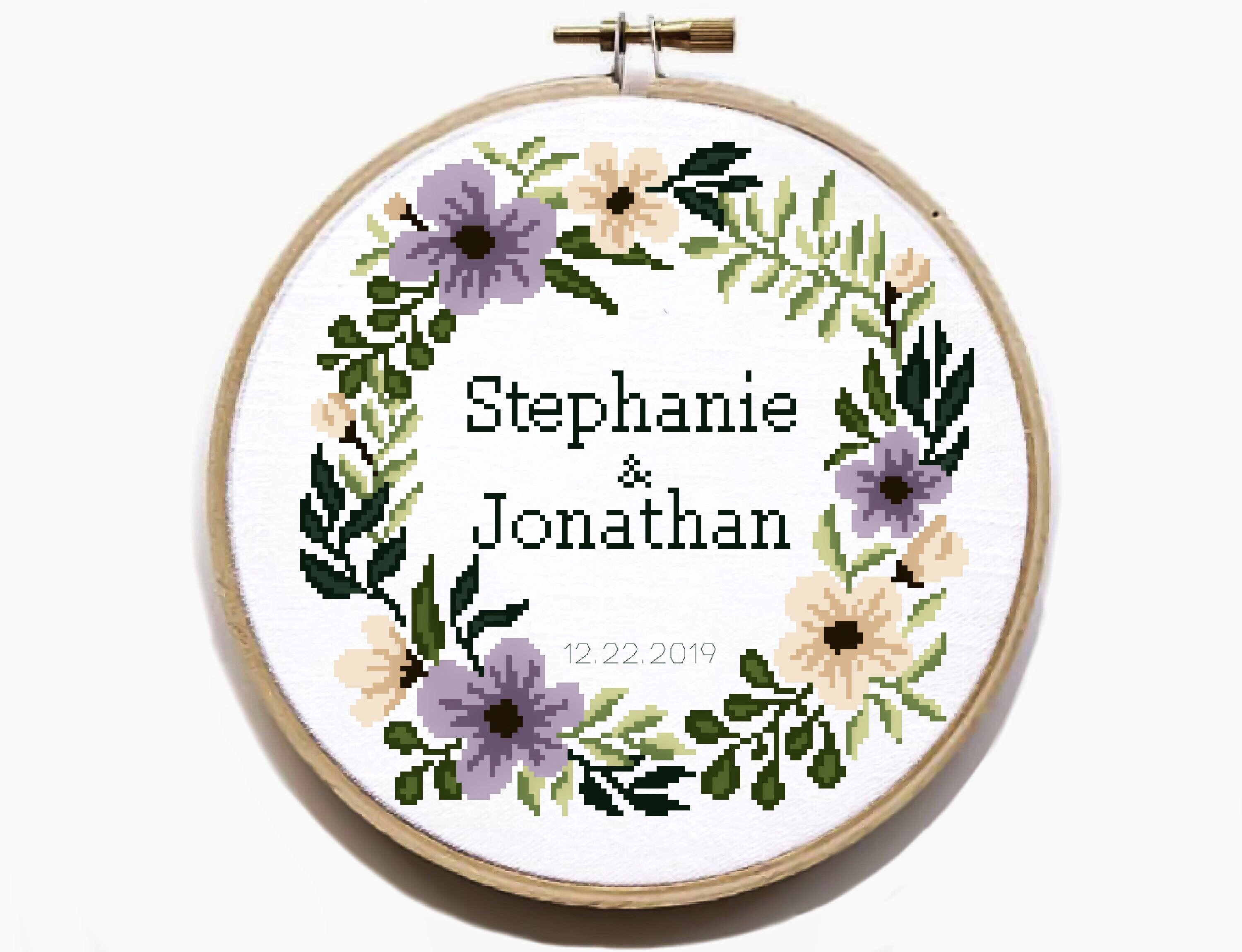 Wedding modern cross stitch pattern personalized counted | Etsy