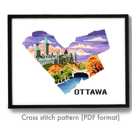 Ottawa City Modern Cross Stitch Pattern Country Canada Etsy