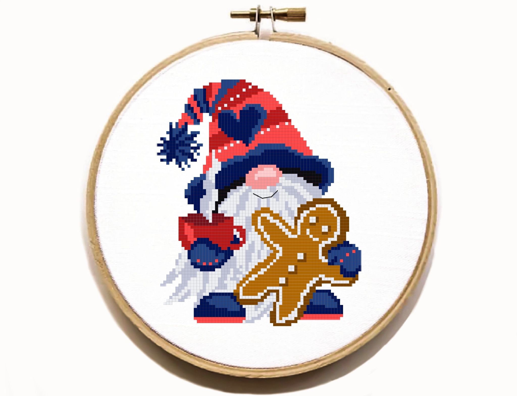 Set of 6 Christmas Gnomes Modern Cross Stitch Pattern Etsy