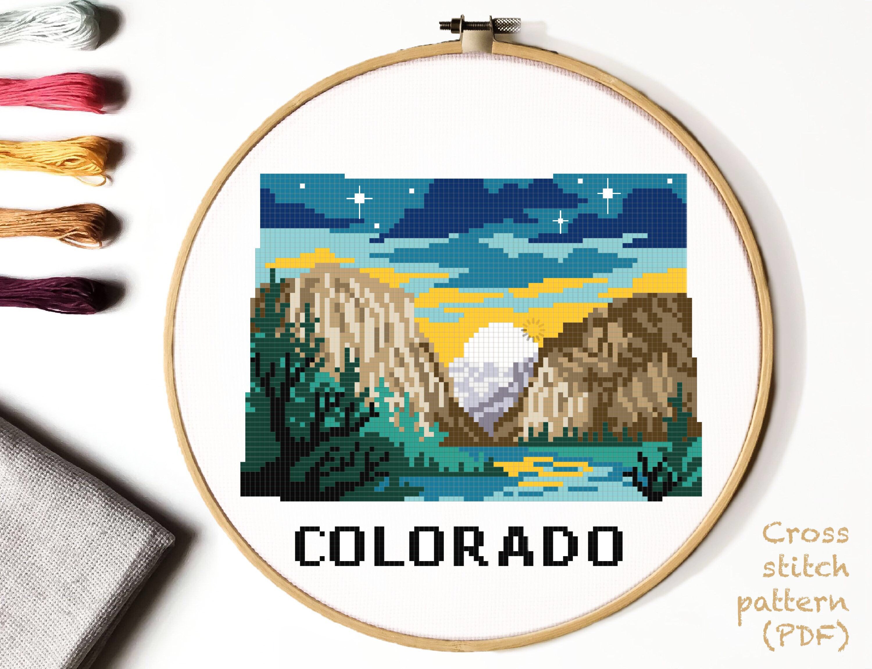Colorado State Modern Cross Stitch Pattern Nature Counted - Etsy
