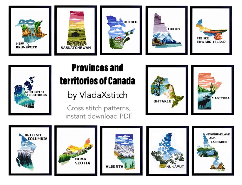 Ontario province Canada Modern Cross Stitch Pattern Etsy