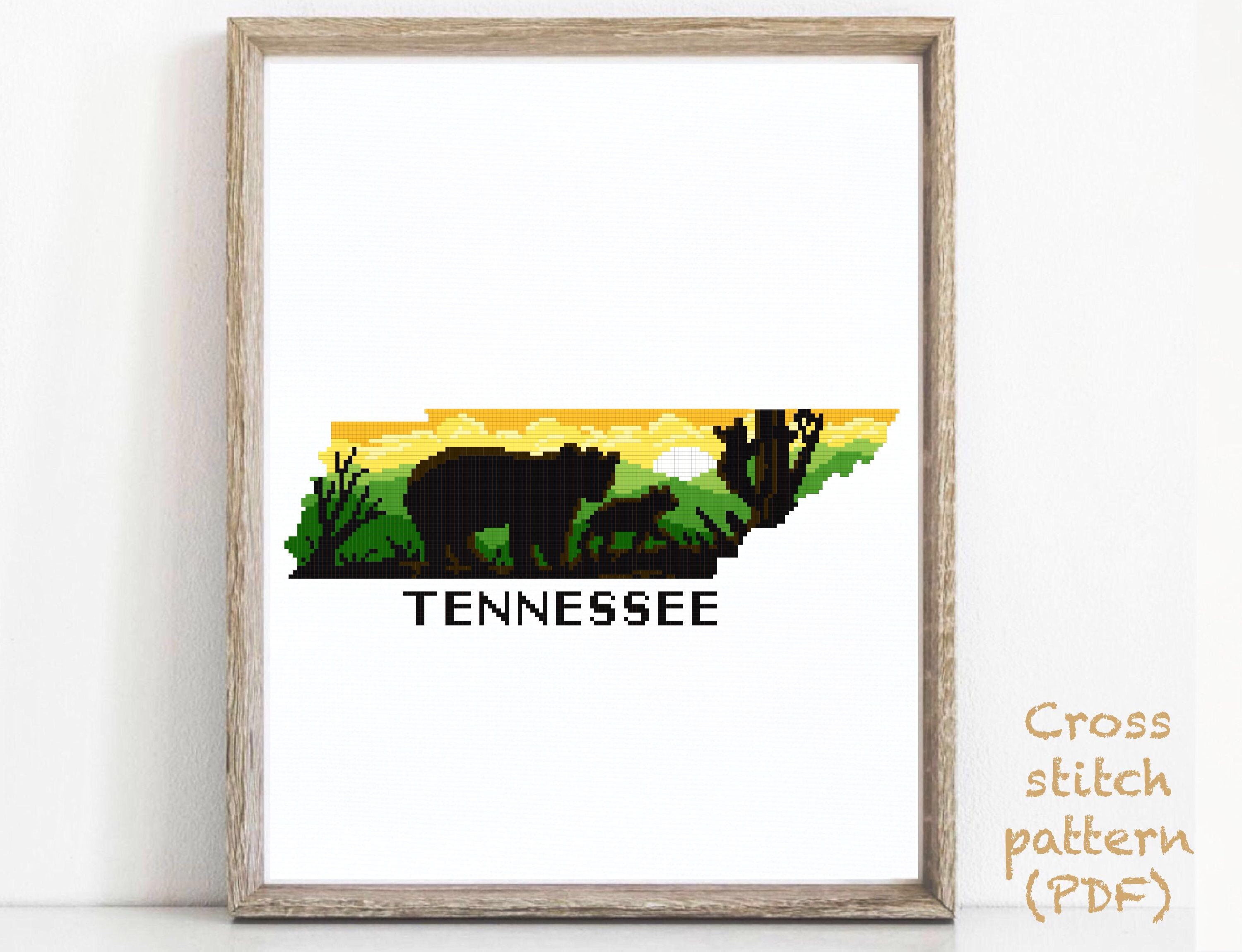 Tennessee State Modern Cross Stitch Pattern Nature Counted Etsy