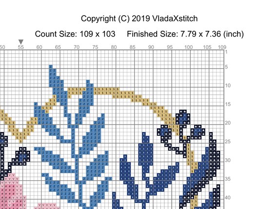 Ultimate Floral CROSS STITCH/クロスステッチ Floral Modern Cross Stitch Pattern, Flower Counted Cross