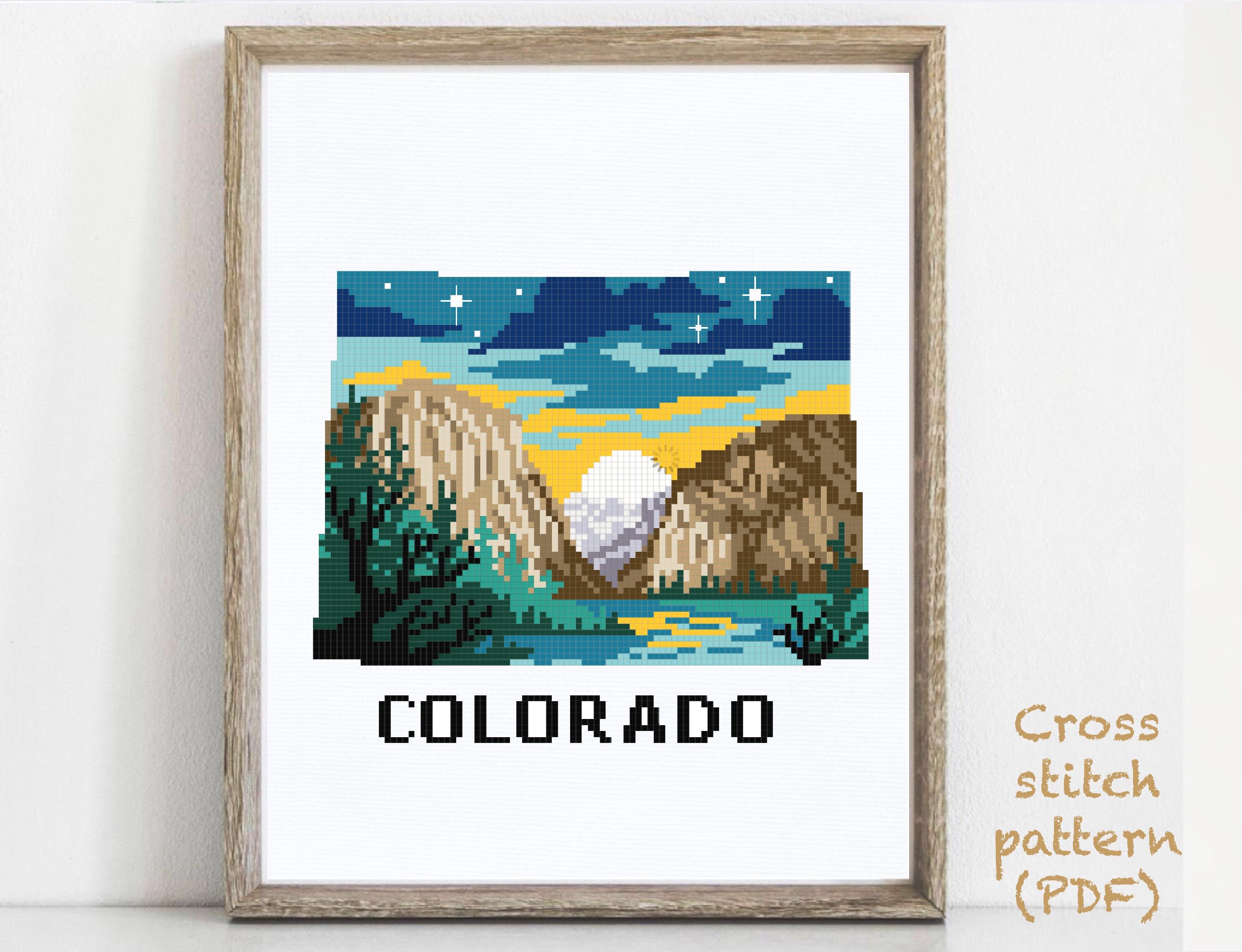 Colorado state Modern Cross Stitch Pattern nature counted | Etsy
