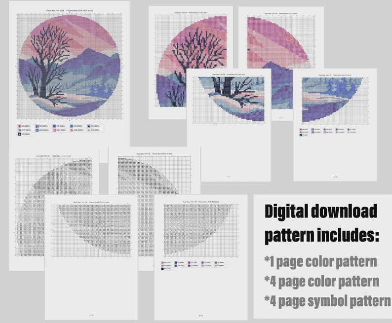Butterfly and Flowers Cross Stitch Pattern, Modern Floral Embroidery Design (PDF Download) image 9