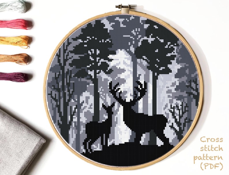 Landscape Modern Cross Stitch Pattern Forest Counted Cross - Etsy