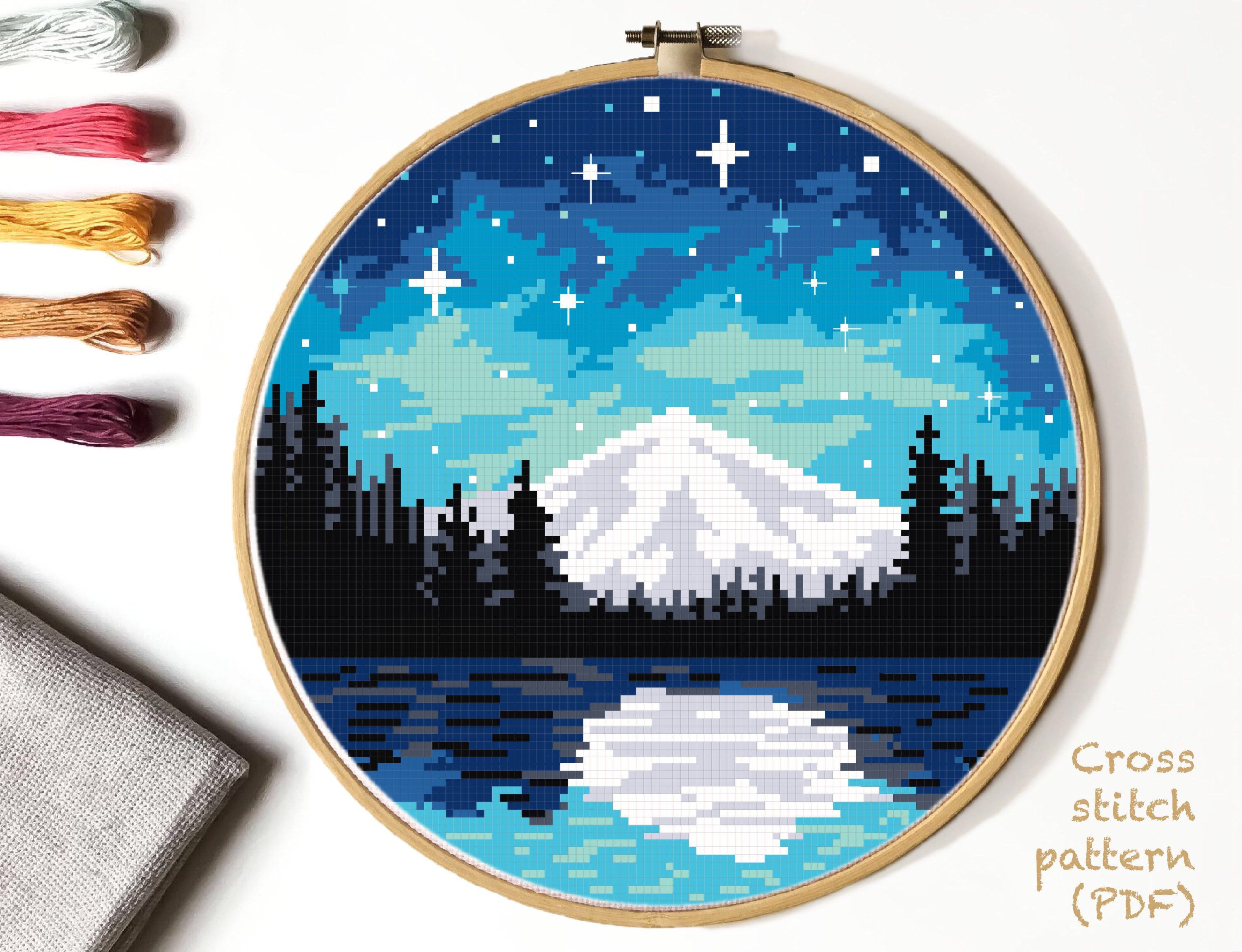 Landscape Cross Stitch Pattern mountain counted cross | Etsy