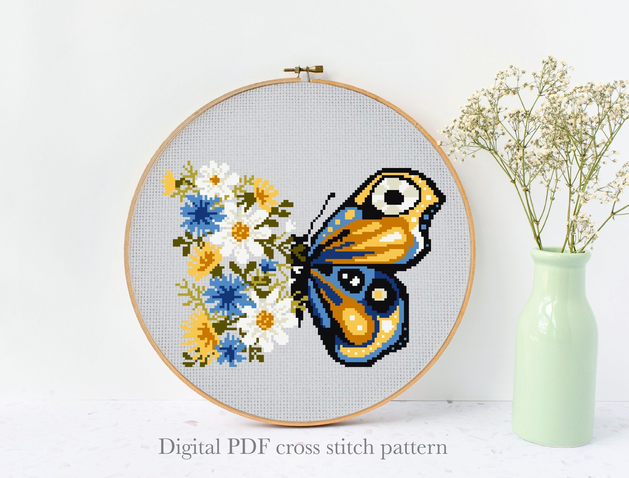 Kreuzstich-Set Mit Schmetterlingsmotiv – 30x40 Cm, 11CT Vorgedruckter Stoff, Für Anfänger & Erwachsene
