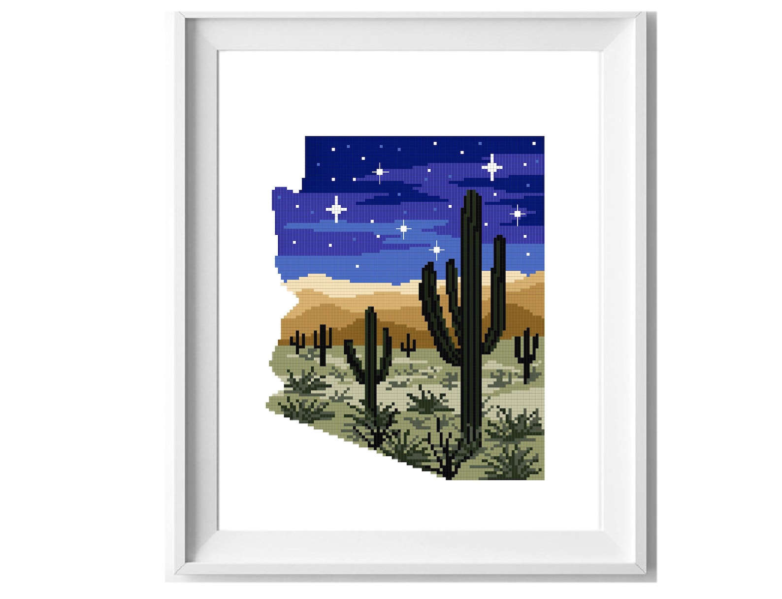 Arizona State Modern Cross Stitch Pattern Nature Counted Etsy