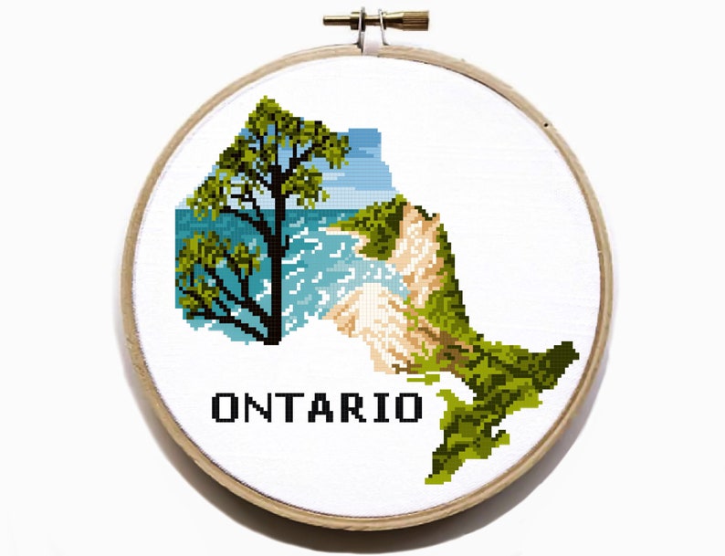 Ontario province Canada Modern Cross Stitch Pattern Etsy
