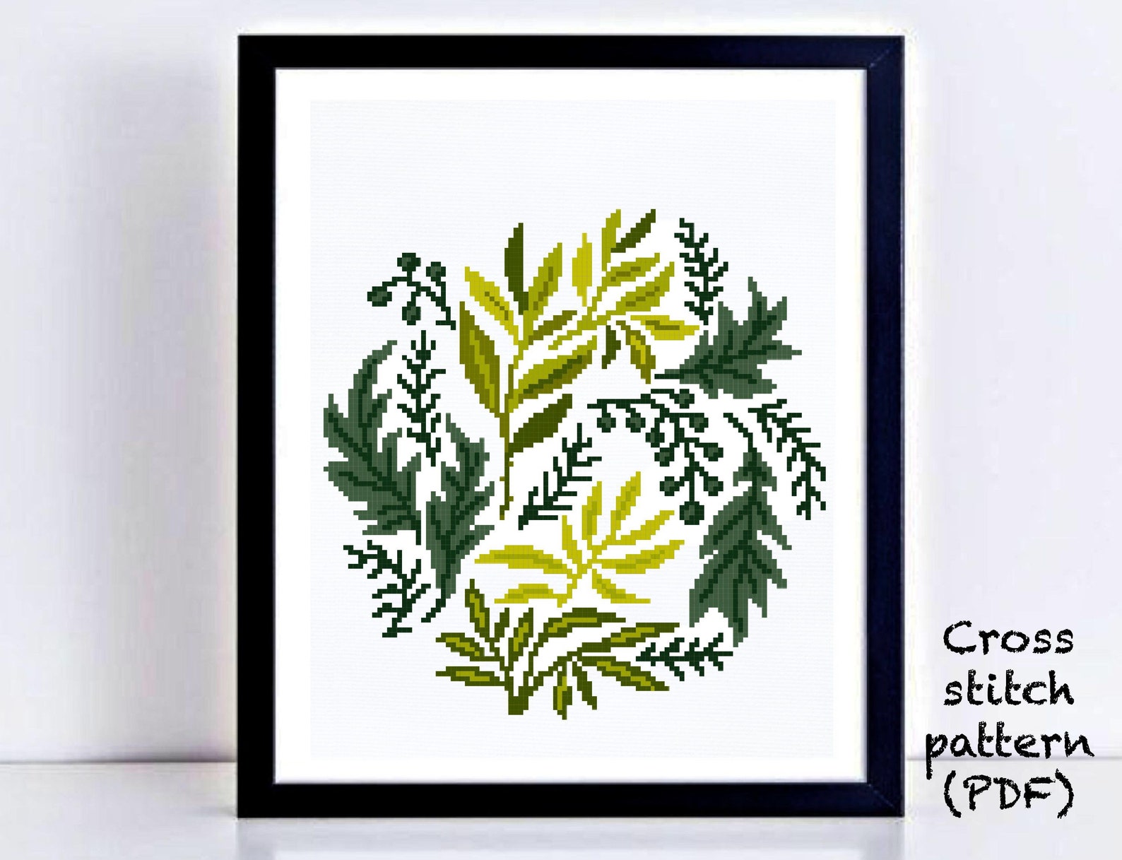 Leaves Modern Cross Stitch Pattern Flower Cross Stitch Chart - Etsy