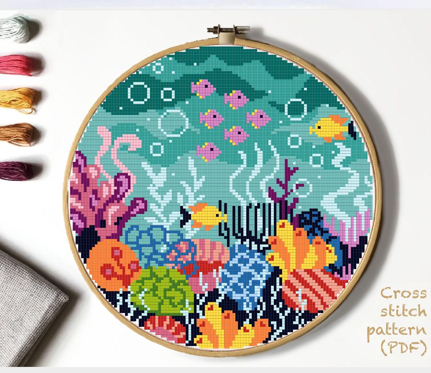 Beach Cross Stitch Pattern Ocean Cross Stitch Beginner Cross Stitch Modern  Cross Stitch PDF Pattern Instant Download 