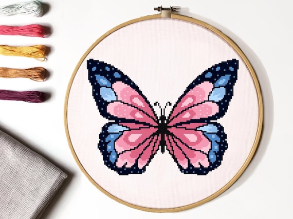 Butterfly Cross Stitch Pattern Easy Counted Cross Stitch Chart