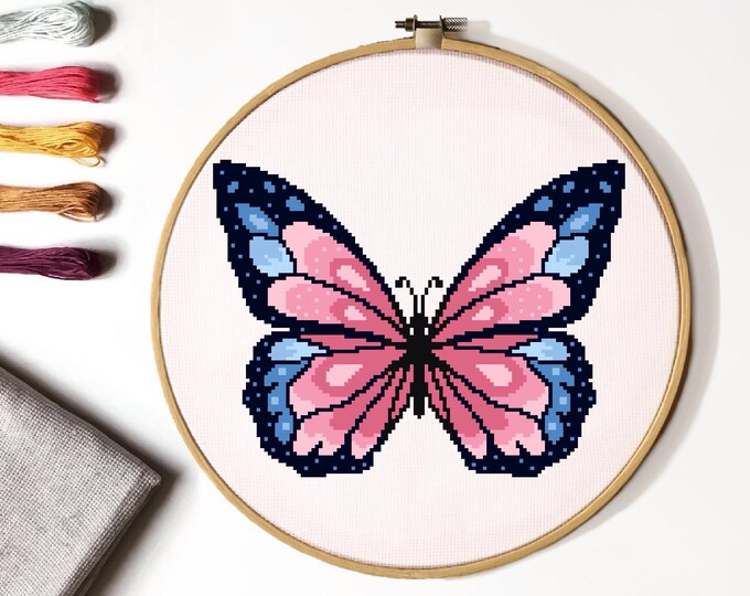 Butterfly Cross Stitch Pattern Easy Counted Cross Stitch Etsy