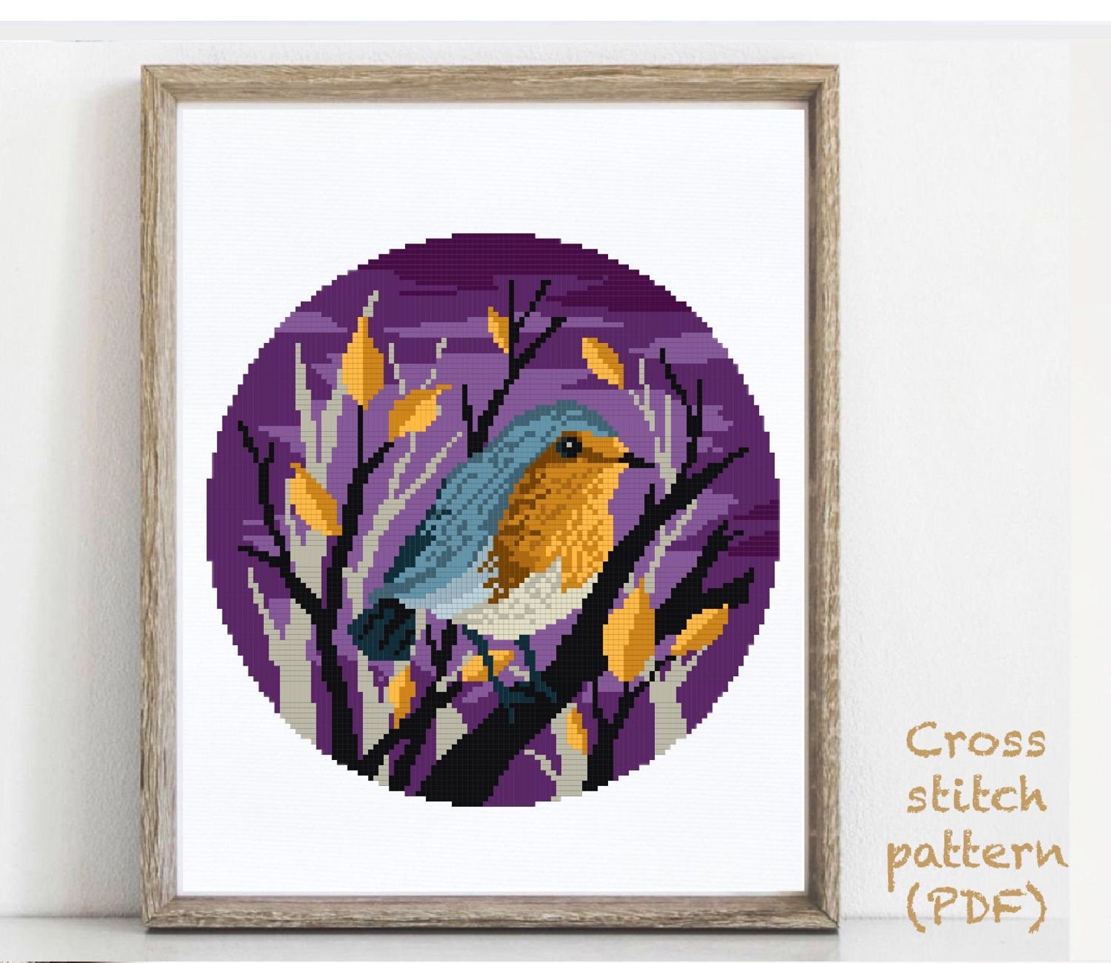Bird Modern Cross Stitch Pattern easy counted cross stitch Etsy Bird14ct counted cross stitch kit4050cm