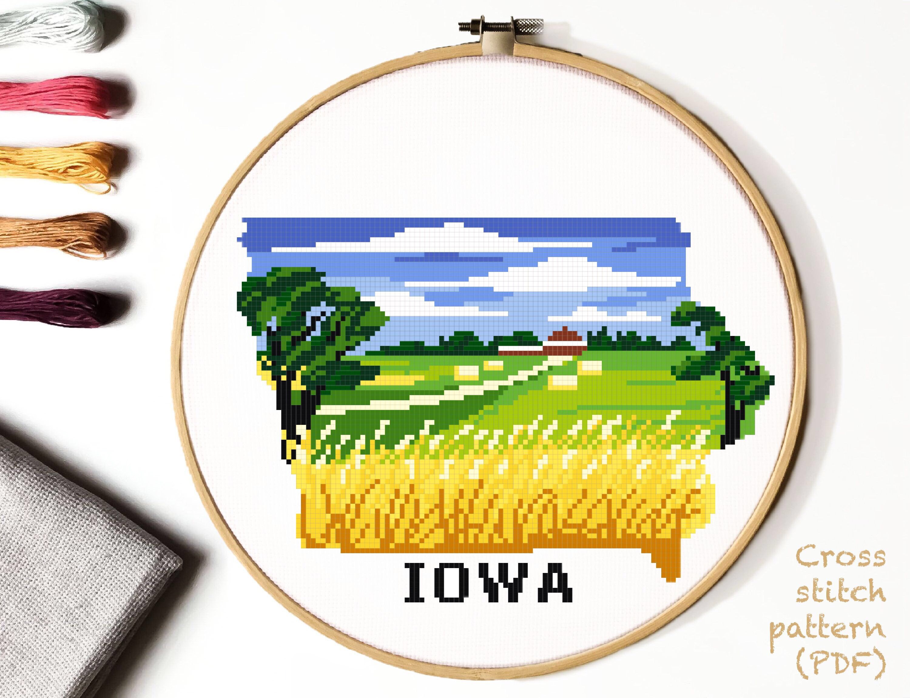 Iowa State Modern Cross Stitch Pattern Easy Counted Cross - Etsy