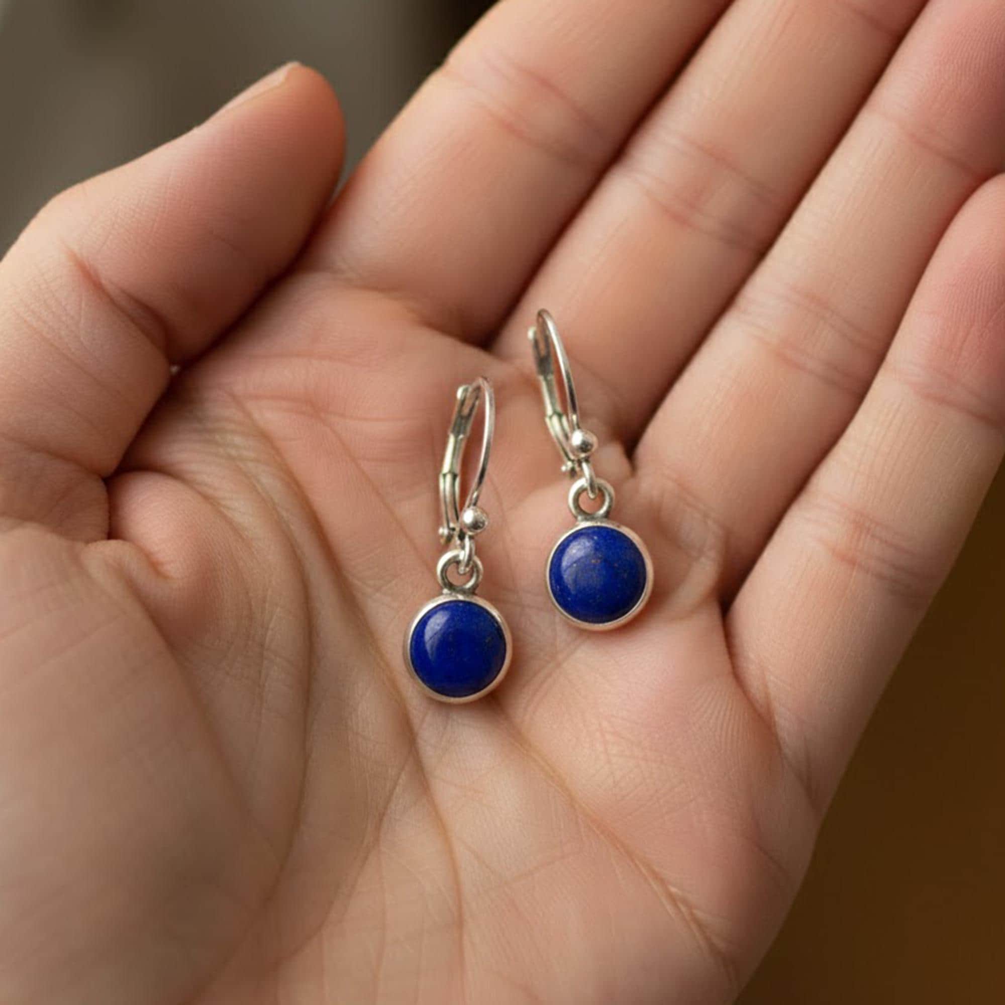ラピスラズリのスタッドピアス - Etsy 日本