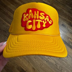 Kansas City Football Patch Hat, Arrowhead Hat Kansas City Hat, Trucker Hat, Kansas City Patch Hat, KC Hat, Chiefs Hat