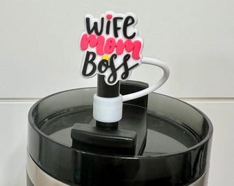 Wife mom boss straw topper (10mm)