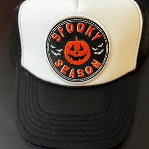 Halloween Patch Hat, Halloween Hat, Spooky Season Hat, Trucker Hat